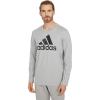 imageadidas Mens Essentials Long Sleeve TeeMedium Grey HeatherBlackBlack