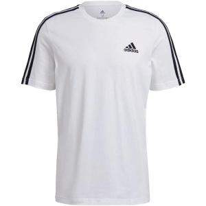 imageadidas Mens Essentials 3stripes TeeWhiteBlack