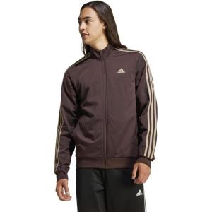 imageadidas Mens Essentials Warmup 3stripes Track TopShadow Brown