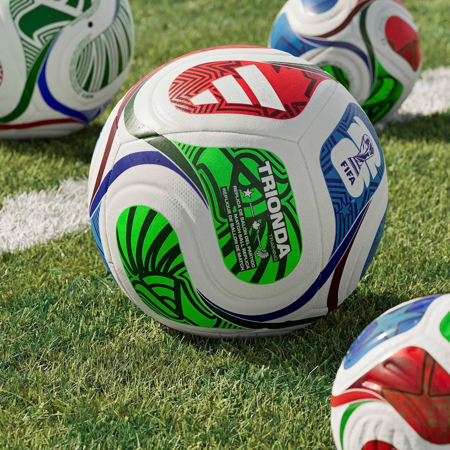 imageadidas FIFA World Cup 26 Trionda Soccer BallWhiteTeam Royal BlueSolar BluePower RedTraining Sala