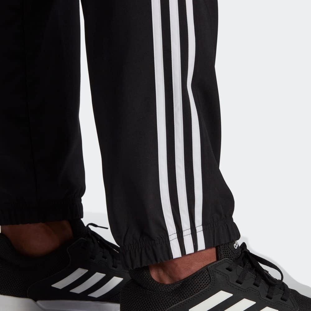 imageadidas Mens Aeroready Essentials Elastic Cuff 3Stripes PantsBlackWhite