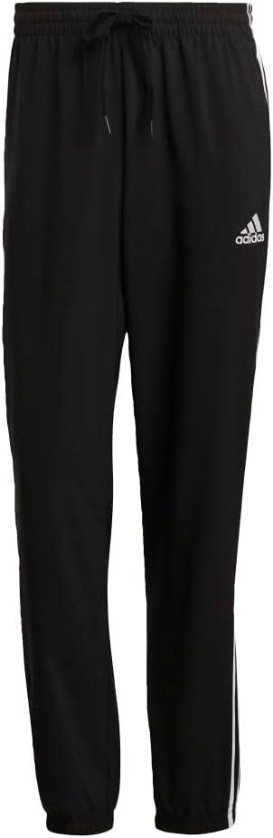 imageadidas Mens Aeroready Essentials Elastic Cuff 3Stripes PantsBlackWhite