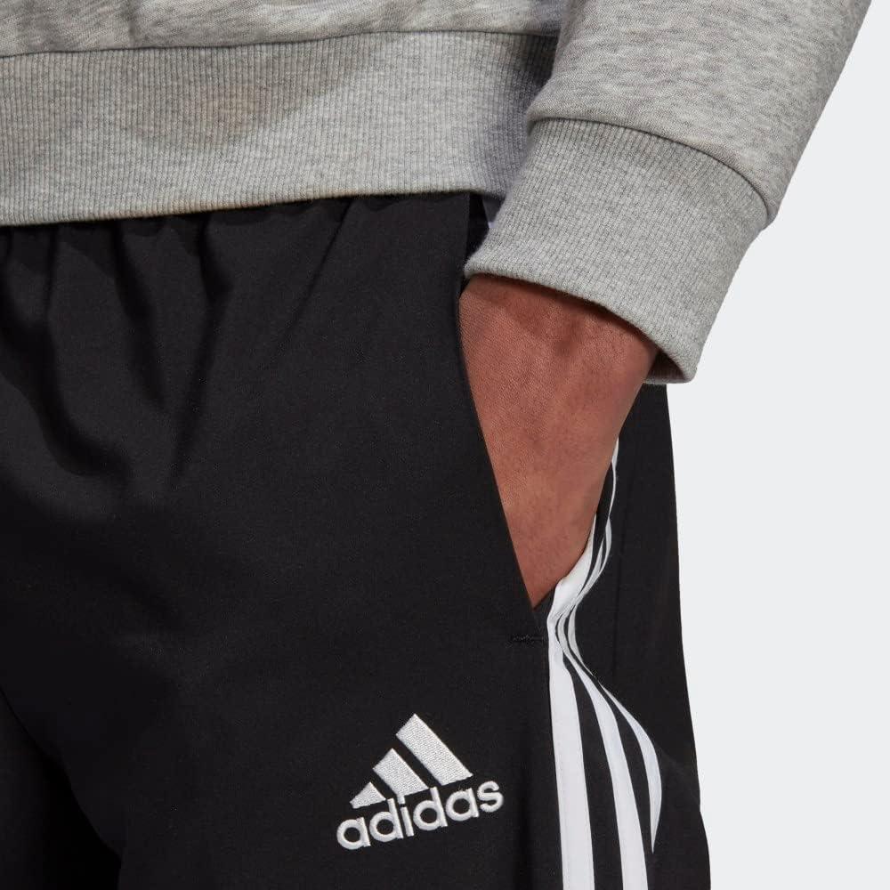 imageadidas Mens Aeroready Essentials Elastic Cuff 3Stripes PantsBlackWhite