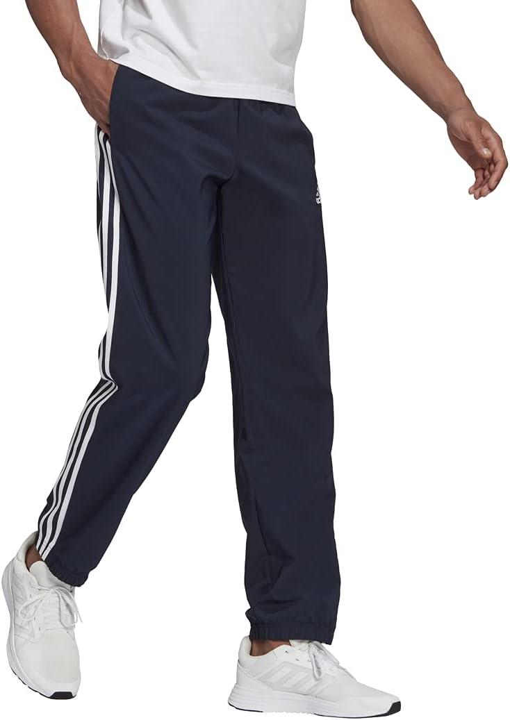 imageadidas Mens Aeroready Essentials Elastic Cuff 3Stripes PantsLegend InkWhite