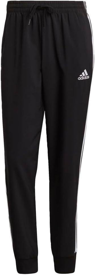 imageadidas Mens Aeroready Essentials Tapered Cuff Woven 3Stripes PantsBlack