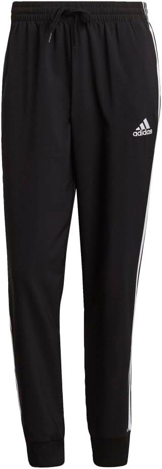imageadidas Mens Aeroready Essentials Tapered Cuff Woven 3Stripes PantsBlack