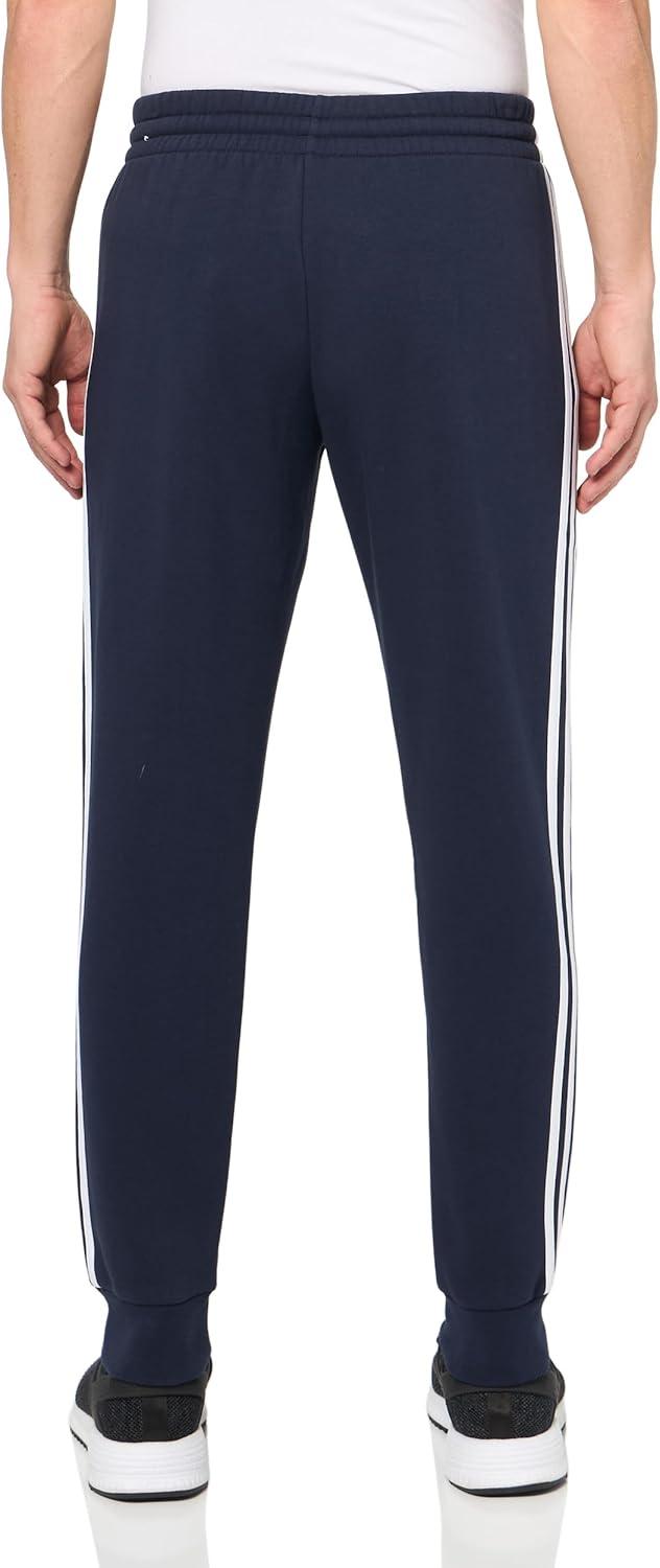 imageadidas Mens Essentials 3Stripes Fleece Tapered Cuff PantsBetter ScarletWhite