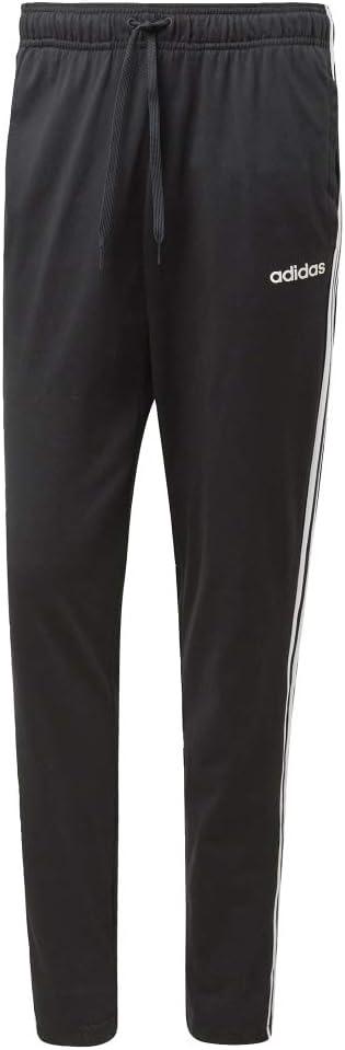 imageadidas Mens Essentials 3Stripes Tapered Open Hem PantsBlackWhite