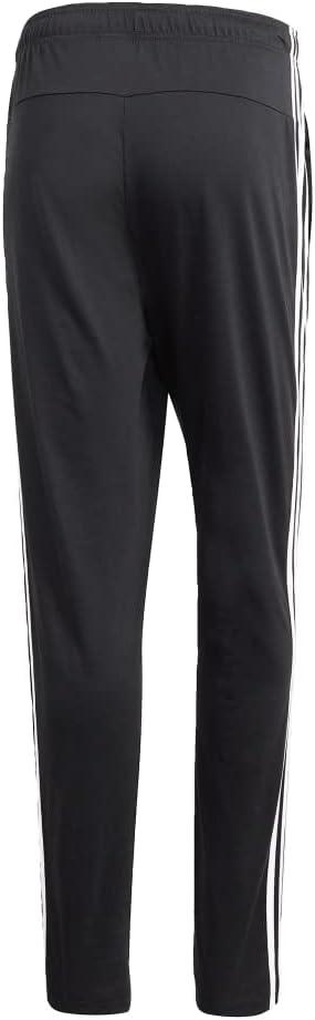 imageadidas Mens Essentials 3Stripes Tapered Open Hem PantsBlackWhite