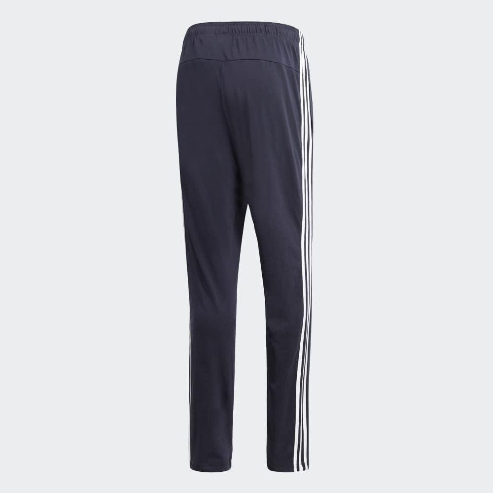 imageadidas Mens Essentials 3Stripes Tapered Open Hem PantsInkWhite