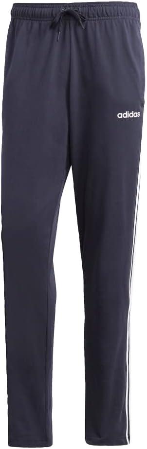 imageadidas Mens Essentials 3Stripes Tapered Open Hem PantsInkWhite