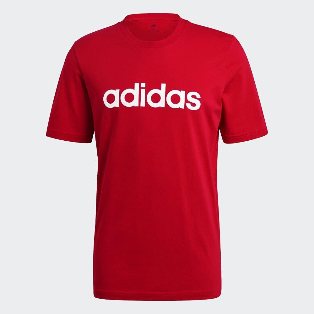 imageadidas Mens Essentials Embroidered Linear Logo TeeScarlet