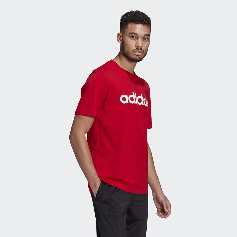 imageadidas Mens Essentials Embroidered Linear Logo TeeScarlet