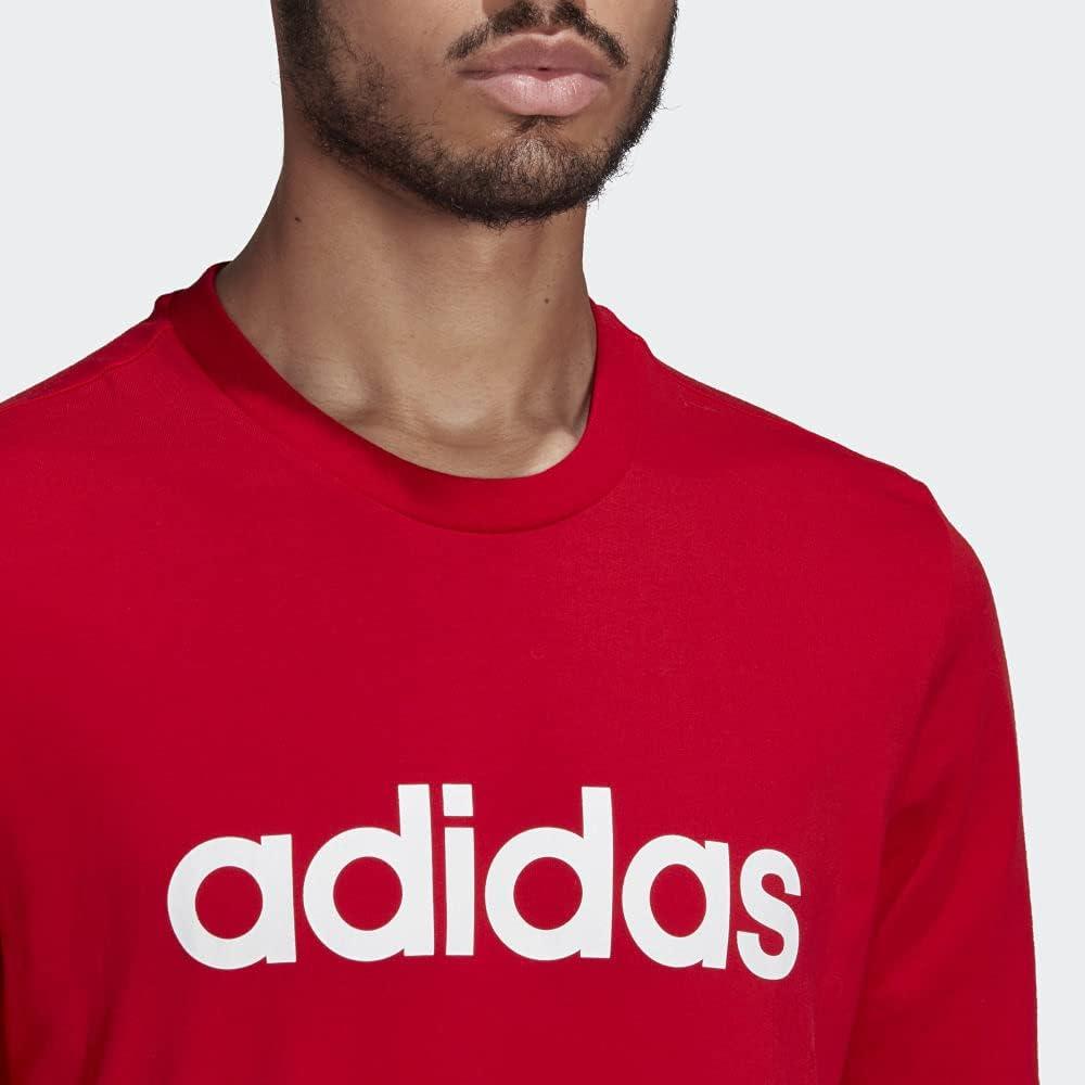imageadidas Mens Essentials Embroidered Linear Logo TeeScarlet