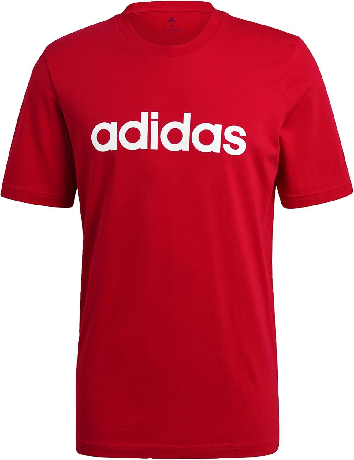 imageadidas Mens Essentials Embroidered Linear Logo TeeScarlet