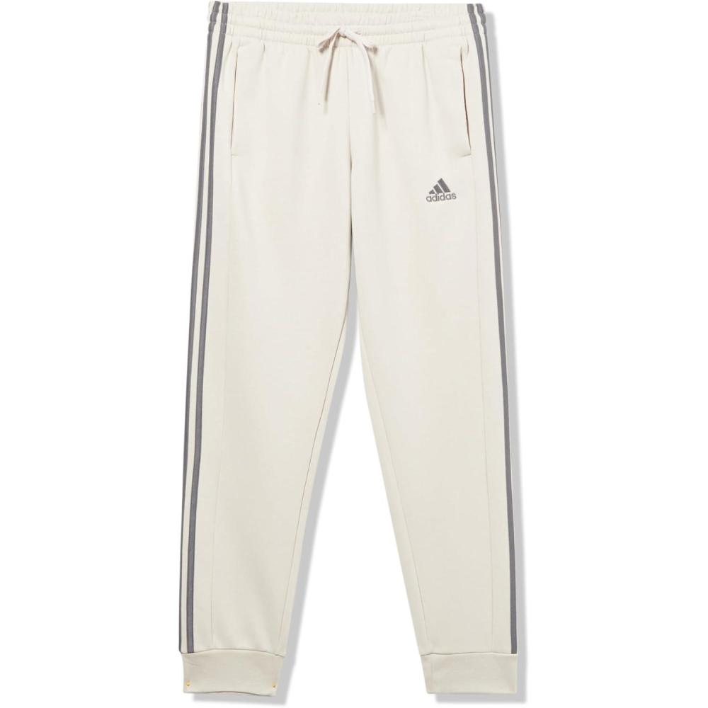 imageadidas Mens Essentials 3Stripes Fleece Tapered Cuff PantsAlumina