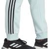 imageadidas Mens Essentials 3Stripes Fleece Tapered Cuff PantsAlmost BlueBlack