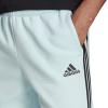 imageadidas Mens Essentials 3Stripes Fleece Tapered Cuff PantsAlmost BlueBlack