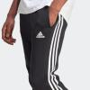 imageadidas Mens Essentials 3Stripes Fleece Tapered Cuff PantsBlackWhite