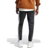 imageadidas Mens Essentials 3Stripes Fleece Tapered Cuff PantsBlackWhiteBlack