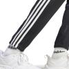 imageadidas Mens Essentials 3Stripes Fleece Tapered Cuff PantsBlackWhiteBlack