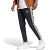 imageadidas Mens Essentials 3Stripes Fleece Tapered Cuff PantsBlackWhiteBlack