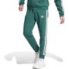 imageadidas Mens Essentials 3Stripes Fleece Tapered Cuff PantsCollegiate Green