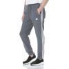 imageadidas Mens Essentials 3Stripes Fleece Tapered Cuff PantsDark Grey Heather