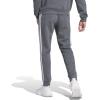 imageadidas Mens Essentials 3Stripes Fleece Tapered Cuff PantsDark Grey Heather