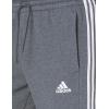 imageadidas Mens Essentials 3Stripes Fleece Tapered Cuff PantsDark Grey Heather