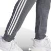 imageadidas Mens Essentials 3Stripes Fleece Tapered Cuff PantsDark Grey Heather