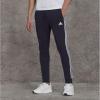 imageadidas Mens Essentials 3Stripes Fleece Tapered Cuff PantsLegend InkWhite