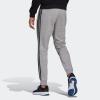 imageadidas Mens Essentials 3Stripes Fleece Tapered Cuff PantsMedium Grey HeatherBlack