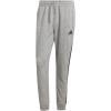 imageadidas Mens Essentials 3Stripes Fleece Tapered Cuff PantsMedium Grey HeatherBlack