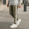 imageadidas Mens Essentials 3Stripes Fleece Tapered Cuff PantsOlive Strata
