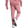 imageadidas Mens Essentials 3Stripes Fleece Tapered Cuff PantsPreloved Crimson