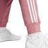 imageadidas Mens Essentials 3Stripes Fleece Tapered Cuff PantsPreloved Crimson