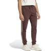 imageadidas Mens Essentials 3Stripes Fleece Tapered Cuff PantsShadow Brown