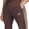 imageadidas Mens Essentials 3Stripes Fleece Tapered Cuff PantsShadow Brown