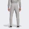 imageadidas Mens Essentials 3Stripes Tapered Open Hem PantsMedium Grey HeatherBlackSolid Grey