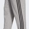 imageadidas Mens Essentials 3Stripes Tapered Open Hem PantsMedium Grey HeatherBlackSolid Grey