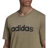 imageadidas Mens Essentials Embroidered Linear Logo TeeOrbit GreenBlack