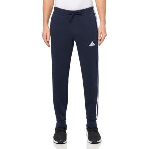 imageadidas Mens Essentials 3Stripes Fleece Tapered Cuff PantsBetter ScarletWhite