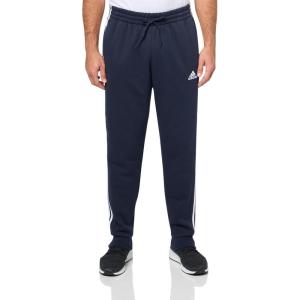 imageadidas Mens Essentials 3Stripes Fleece Tapered Cuff PantsInk