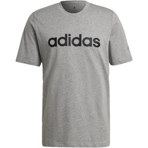 imageadidas Mens Essentials Embroidered Linear Logo TeeMedium Grey Heather