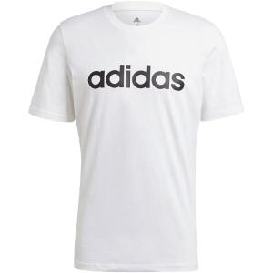 imageadidas Mens Essentials Embroidered Linear Logo TeeWhiteBlack