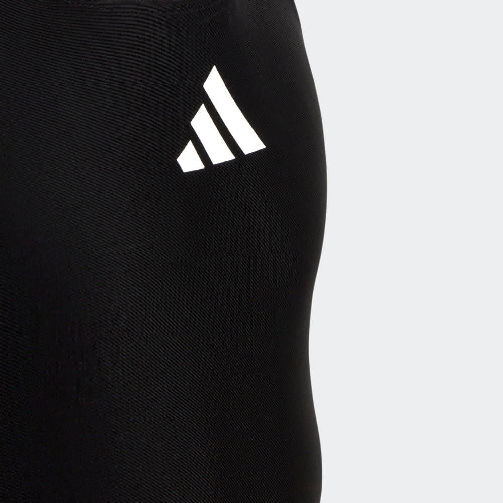 imageadidas Girls Solid Small Logo SwimsuitBlackWhite
