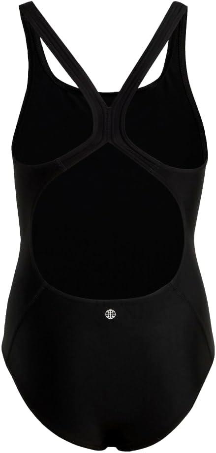 imageadidas Girls Solid Small Logo SwimsuitBlackWhite