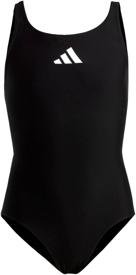 imageadidas Girls Solid Small Logo SwimsuitBlackWhite
