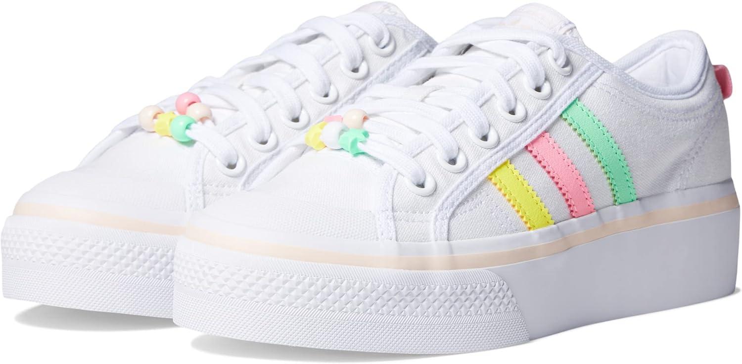 imageadidas Originals UnisexChild Nizza PlatformWhiteBeam YellowBeam Pink